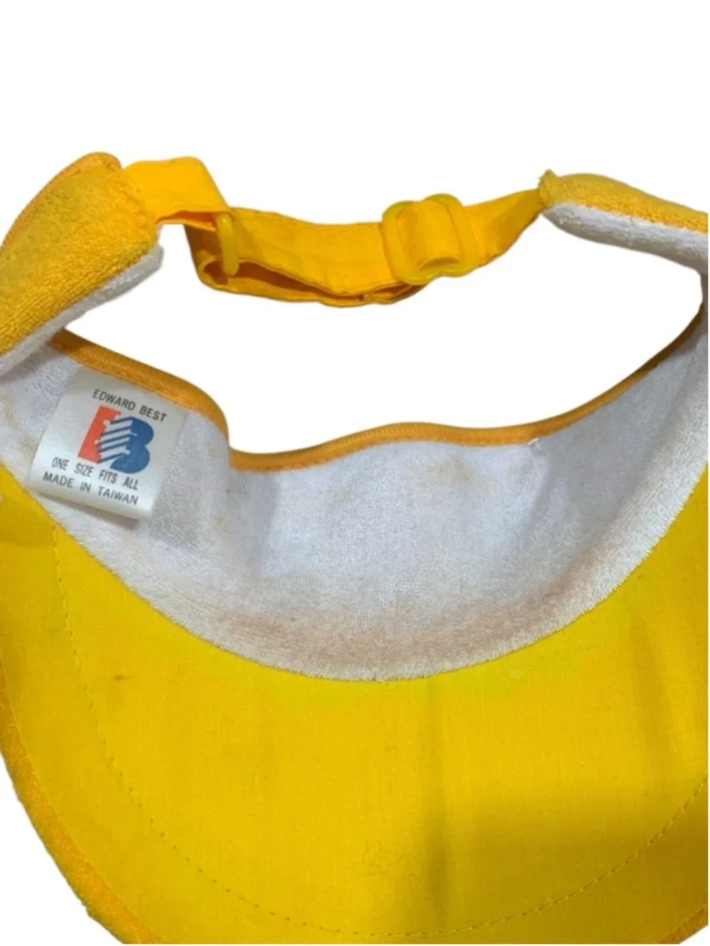 Vntg 70’s Women's Edward Best Yellow Terry Cloth Visor One Size